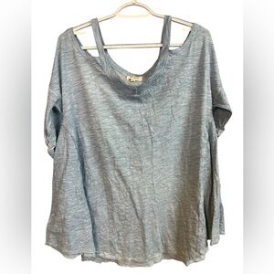 Umgee Women’s Blue Cold Shoulder Top Medium